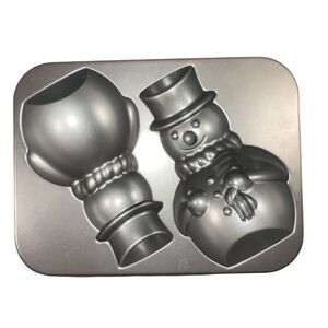 Crate & Barrel Cake Pan Holiday Snowmen‎ Christmas Retired New Heavy Non Stick